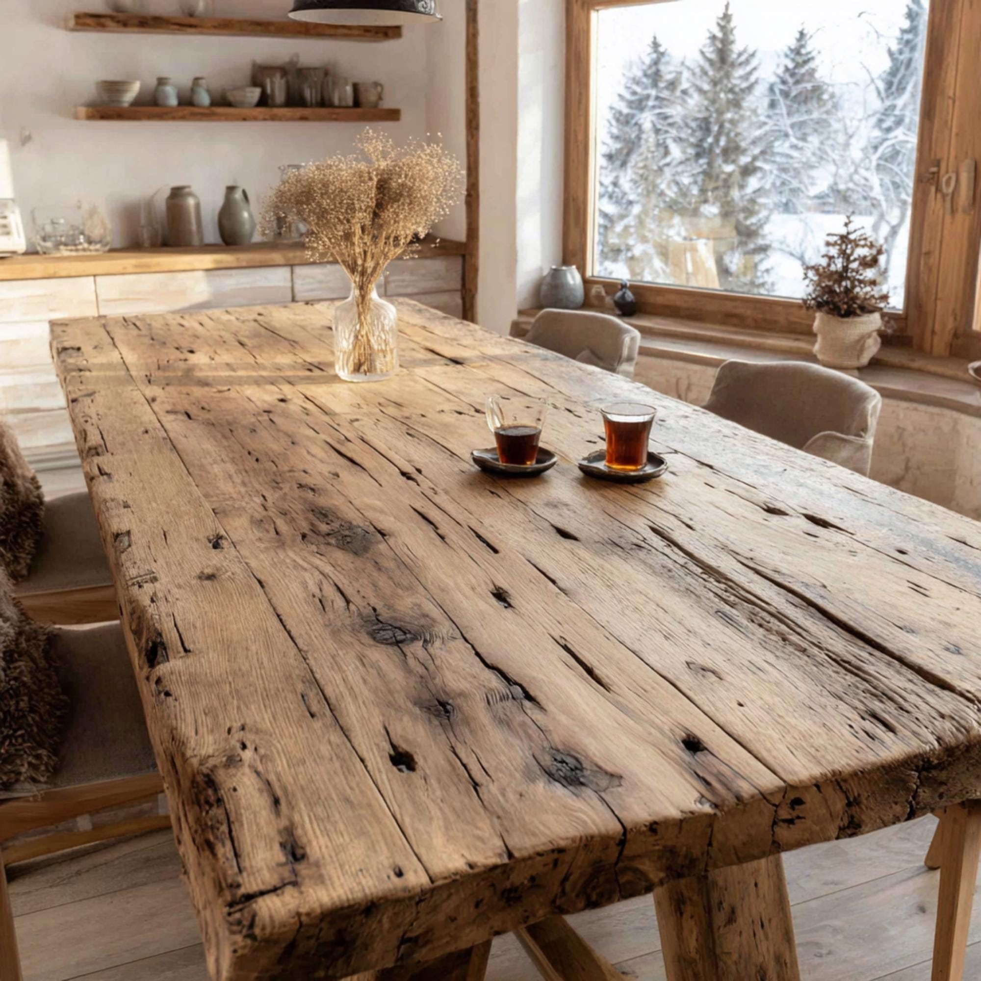 Rustic Wooden Table - Dining Table - Kitchen Table - Wood Table ...