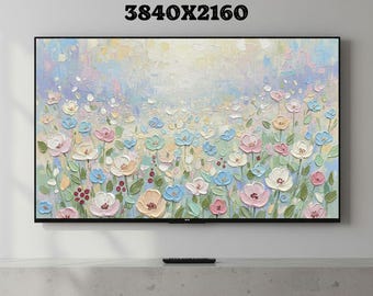 Arte texturizado de un prado de flores primaverales para Samsung TV (descarga digital)