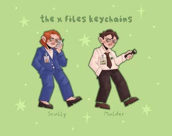 Portachiavi in acrilico di Mulder e Scully di X-Files