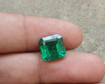 Lab Grown Emerald faceted cut Loose Gemstone for Jewelry Making stone Green Synthetic Emerald Cut Stone 1 pec Christmas