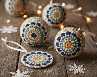 Crochet Christmas Baubles Pattern | Modern Holiday Ornament (PDF)