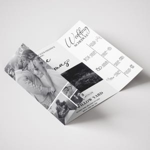 Photo Gatefold Wedding Invitation Template, Folded Wedding Trifold Invitation, Photo Booth Strip Folded Invitation, Canva Editable Template