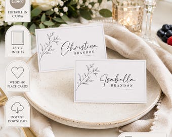 Plantilla de tarjeta de mesa Old Money, plantilla de tarjeta de mesa elegante, editable en Canva, digital, tarjetas de mesa personalizadas para recepción, tarjetas de mesa para bodas