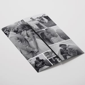 Photo Gatefold Wedding Invitation Template, Folded Wedding Trifold Invitation, Photo Booth Strip Folded Invitation, Canva Editable Template