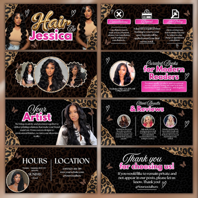 Hair Acuity Bookings Site, Acuity Scheduling Template, Schedule Acuity, Hair Tech Acuity, Hairstylist Website Acuity Booking, Canva Editable