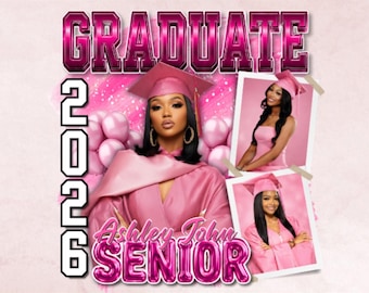 Diseño SVG PNG para graduados de último año de 2026, gráfico MJ en semitono, estampado de camiseta estilo vintage, PNG para sublimación, póster, descarga digital, Canva DIY