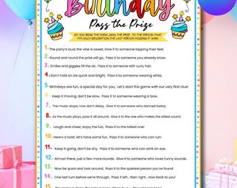 Juego de pasar el premio de cumpleaños, Juego de pasar el premio de cumpleaños, Juego de pasar el regalo de cumpleaños, Poema de pasar el presente, Juegos de fiesta de cumpleaños para niños