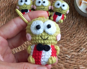 keychain inspired frog crochet keychain handmade frog amigurumi cute keyring gift box