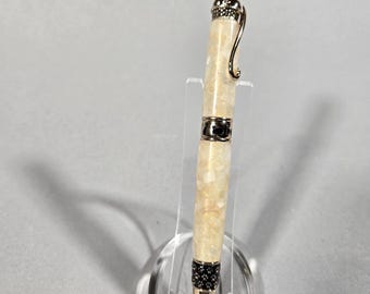 Hand-Turned Cat Pen: Sleeping Kitty, Gold Finish