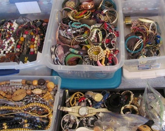 4lb Mystery Jewelry Lot: Wearable, Signed, Good Condition