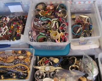 2+ lb Wearable Mystery jewelry lot, ALL wearable, many signed, all great condition, free US shipping