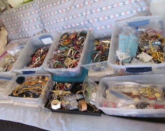 Wearable Jewelry Mystery Box: Signed Pieces, Rhinestones, Pearls, Watches (2+ lb)