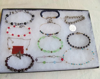 Sterling silver bracelet lot, vintage and newer, all marked and tested