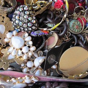 Reduced! Huge 20+ lb lot of craft jewelry and supplies, lg flat rate, for harvest, repair, craft, rhinestones