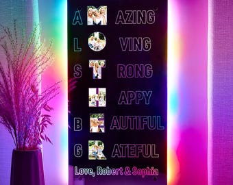 Personalized Photo Mirror Light for Mom, Custom Amazing Mother's Mirror Lamp, Mother's Day Gifts, Acrylic Home Decor