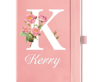 Cuaderno de cuero sintético personalizado, cuaderno A5 con nombre personalizado y líneas.