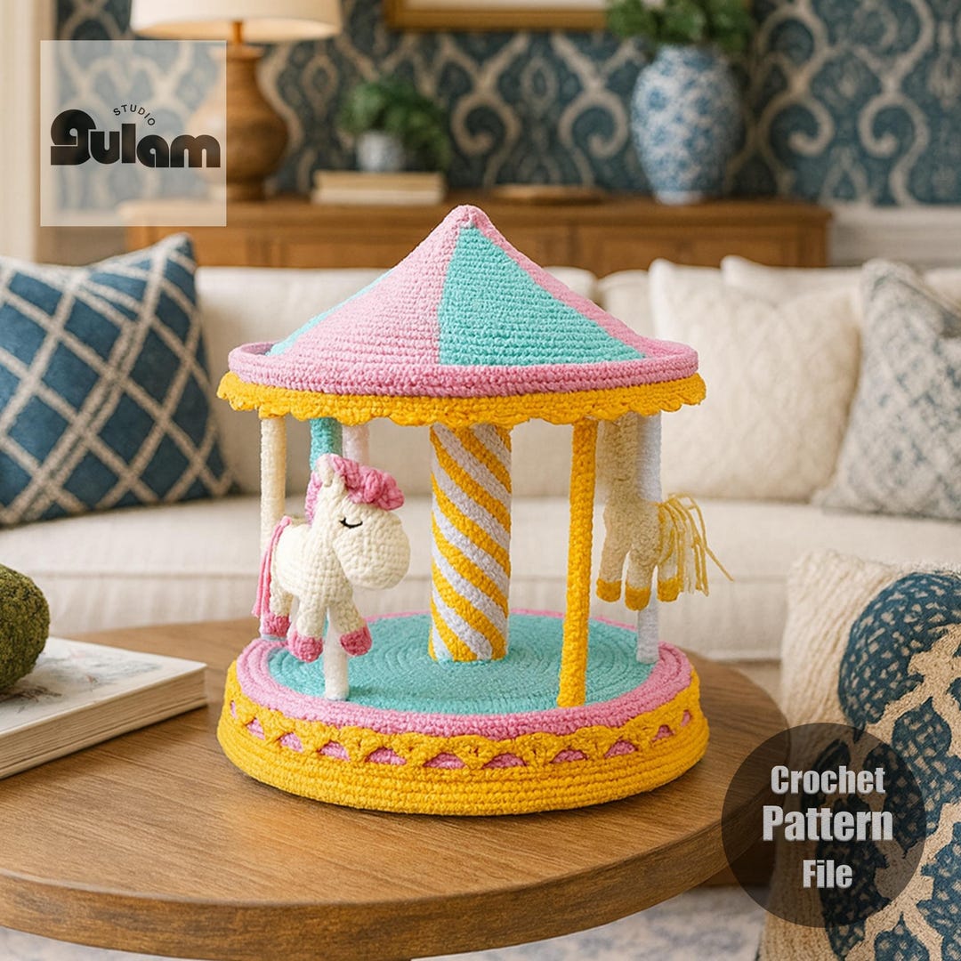 Crochet Carousel Pattern PDF | Amigurumi Merry Go Round Tutorial ...
