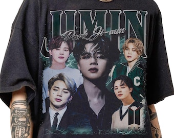 Limited Park Ji-min bootleg rap T-shirt, retro muziek Kpop cadeaus T-shirt, Jimin Kpop-sweater streetwear muziek trending shirt cadeaus voor fan