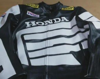 Honda Motorbike/Motorcycle Leather Jacket Racing Biker Leather Jacket