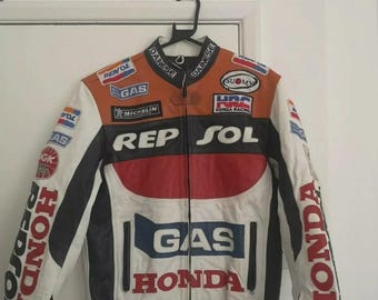 Honda Racing Motorbike Leather Jacket Honda Repsol Motorcycle Biker jacket
