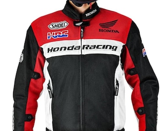 Handmade Honda Motorcycle Mesh Jacket, Designer Biker Style Jacket Mesh Honda Jacket