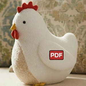 Cartamodello per cuscino a forma di gallina: un morbido giocattolo adatto ai principianti (cartamodello in PDF)