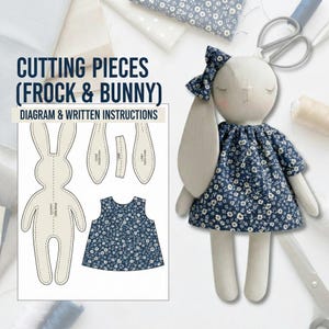 Schnittmuster Hase mit Kleid und Schleife: DIY (PDF Pattern)