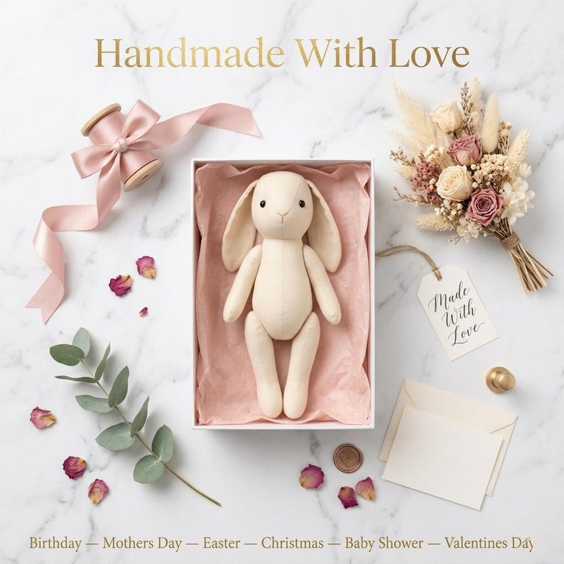 Bunny Sewing Pattern PDF, Plush Rabbit Toy DIY, Stuffed Animal ...