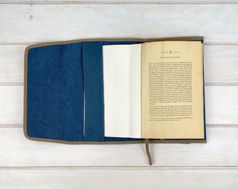 Couverture de livre en toile, Couverture de livre minimaliste, Housse de livre, Cadeaux pour les lecteurs, Amoureux des livres, Couverture de livre rembourrée