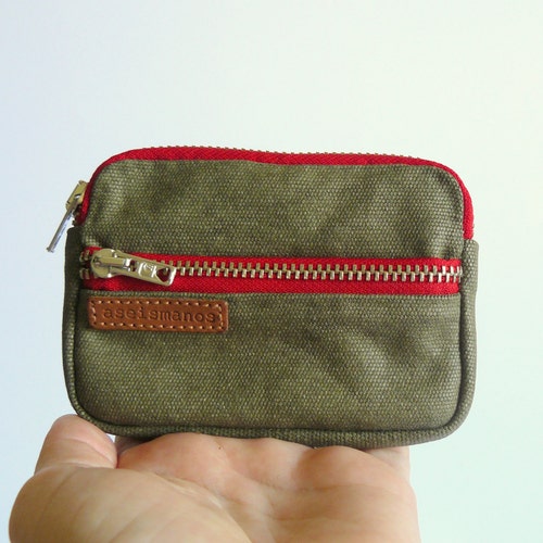 Mens Small Canvas Wallet Retro Front Pocket Wallet Coin - Etsy