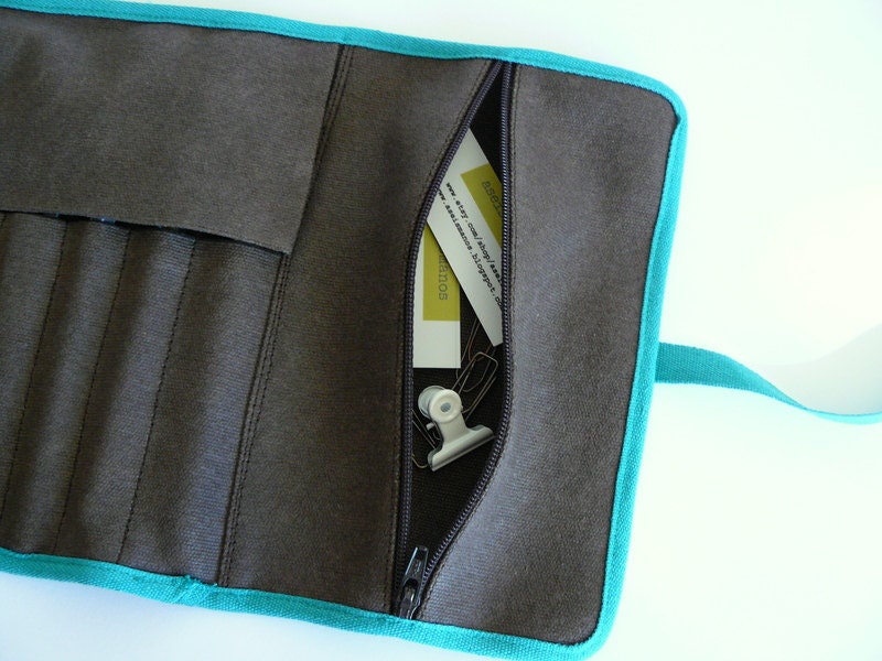 Roll up Travel Organizer /resined Canvas Chocolate Brown Roll Etsy