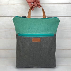 Turquoise city front pocket backpack