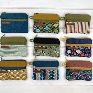 Mini portafoglio con doppia cerniera, portafoglio con tasca portamonete, portamonete in cotone, portafoglio per bambini