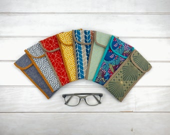 Soft glasses case, Reading glasses case, textile sunglasses puch