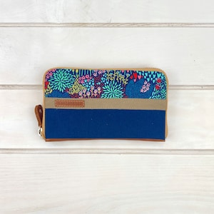Medium blue flowers women’s wallet