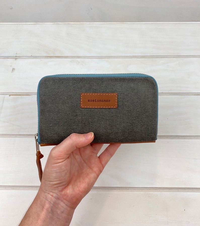 Monedero señora / lona encerada gris image 4
