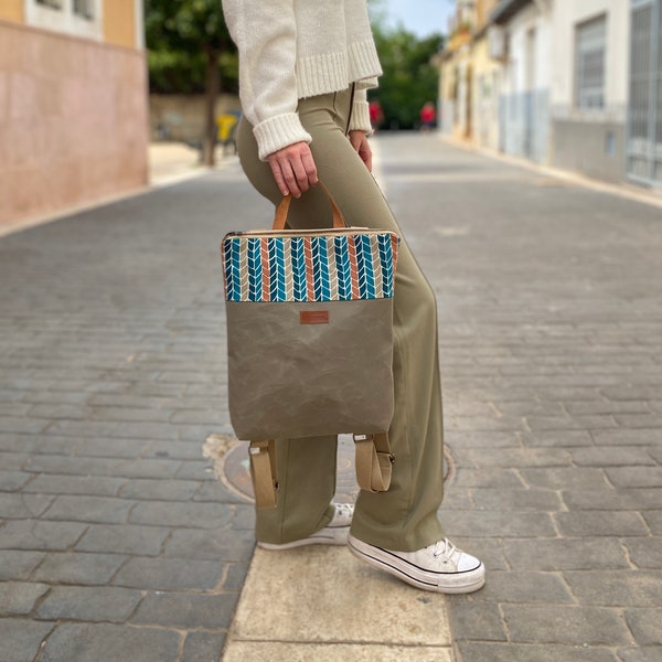 Mochila ligera estampado espiga