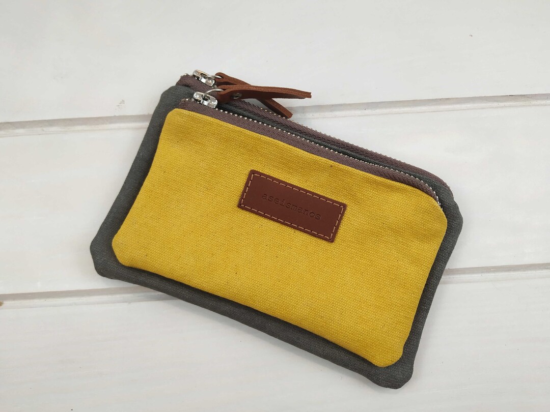 Womens Wallet Waxed Canvas Wallets for Women Twin Pouch Etsy