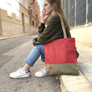 Tagestasche aus Canvas mit Innentasche