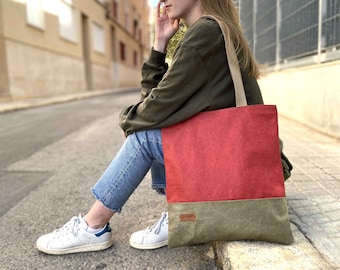 Tagestasche aus Canvas mit Innentasche