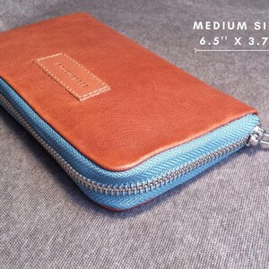 Cartera retro de mujer de cuero tostado medio / regalo para ella-regalo para él