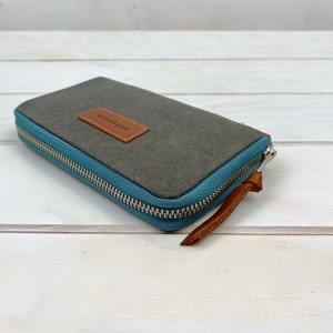Monedero señora / lona encerada gris