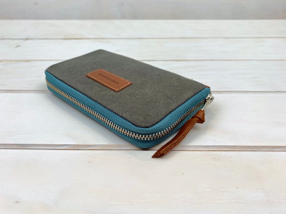 Monedero señora / lona encerada gris