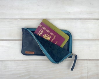 portefeuille de voyage en cuir - porte-passeport - porte-cartes - cadeau pour lui - cadeau pour elle - accessoires de voyage