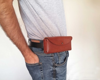 Estojo de couro para óculos com passador de cinto - Minimalista e funcional - Presente personalizado para ele