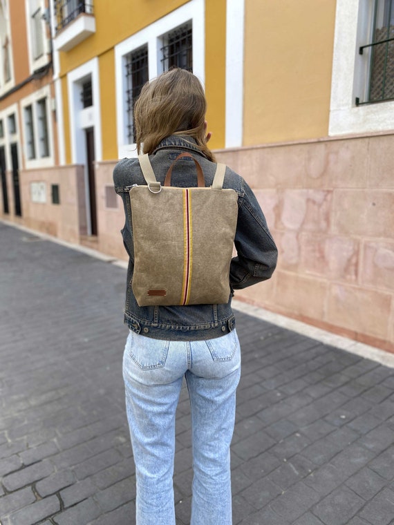 Bolso mochila convertible, Mochila plana mujer -  México