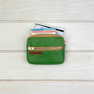 Emerald green pocket wallet, gift for men,