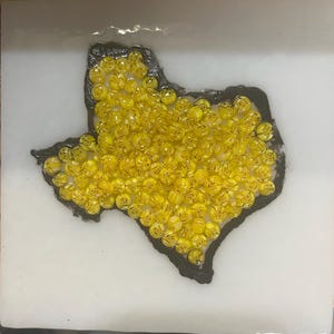 Texas State Rose Fused Glass Tile