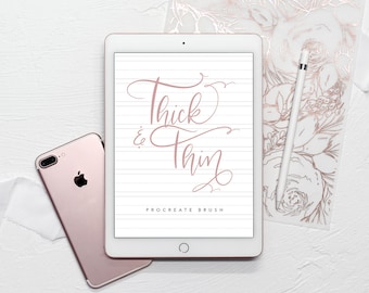 Thick & Thin Procreate Brush - A Calligraphy Lettering Brush for the Procreate App