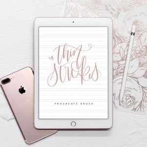 Thin Strokes Procreate Brush - A Calligraphy Lettering Brush for the Procreate App